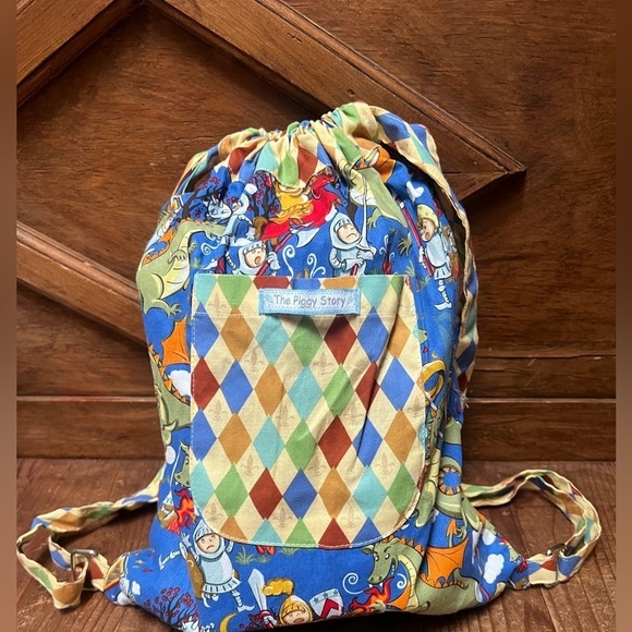 thr piggy story Other - Toddler Backpack with matching pillow and color case- knight and dragon